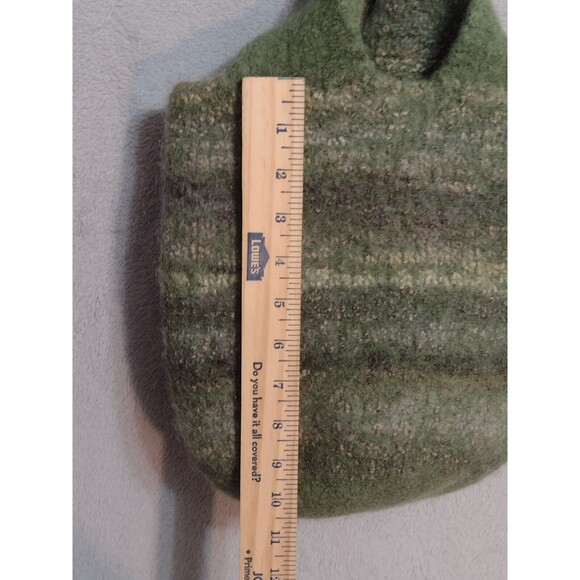 Wool Hobo Bucket Purse Bag in Shades of Green - About 10x10- Boho- Slouchy- EUC! - Picture 7 of 10